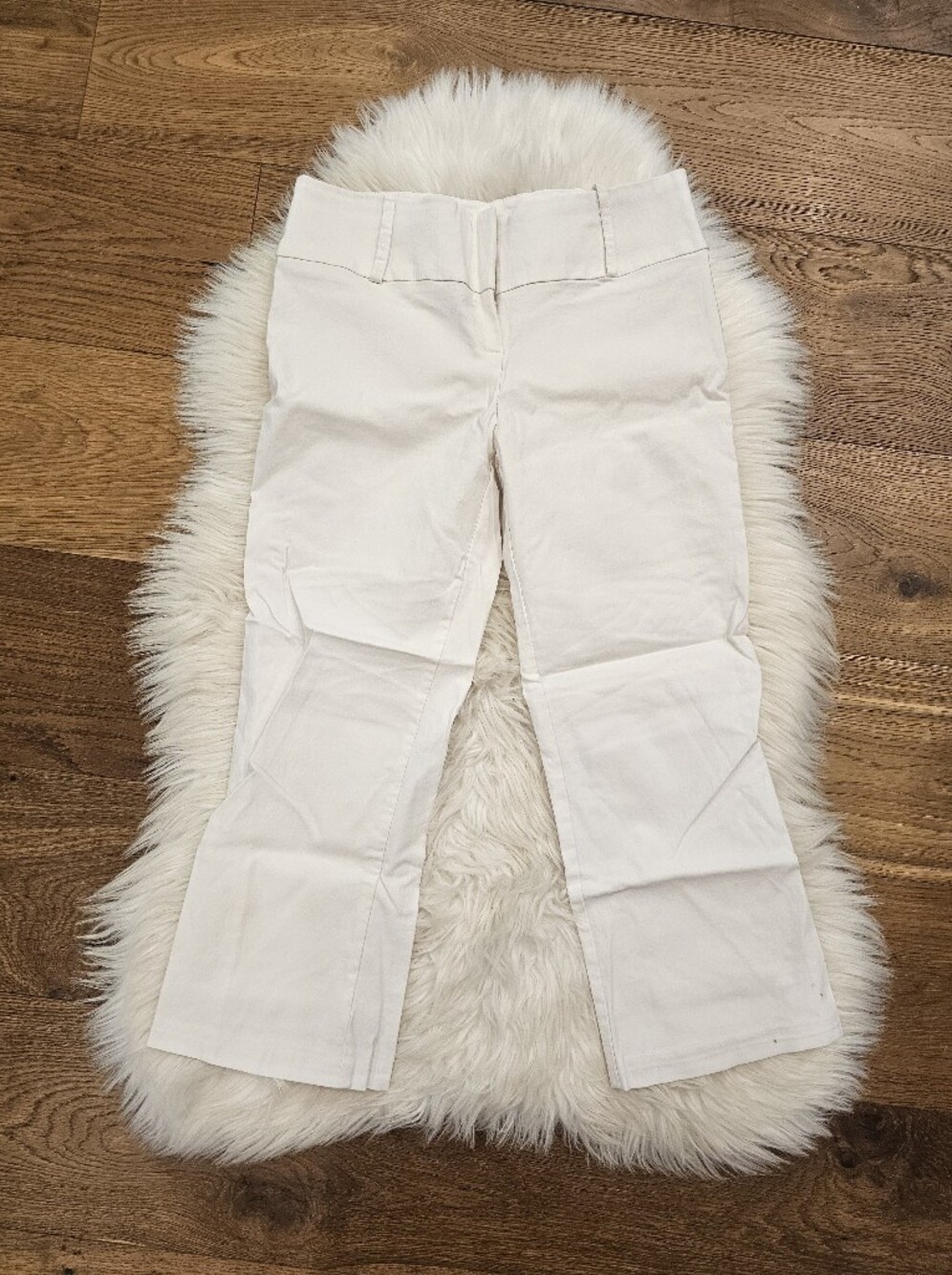 *Flawed* Cream Straight-Leg Capris Pants